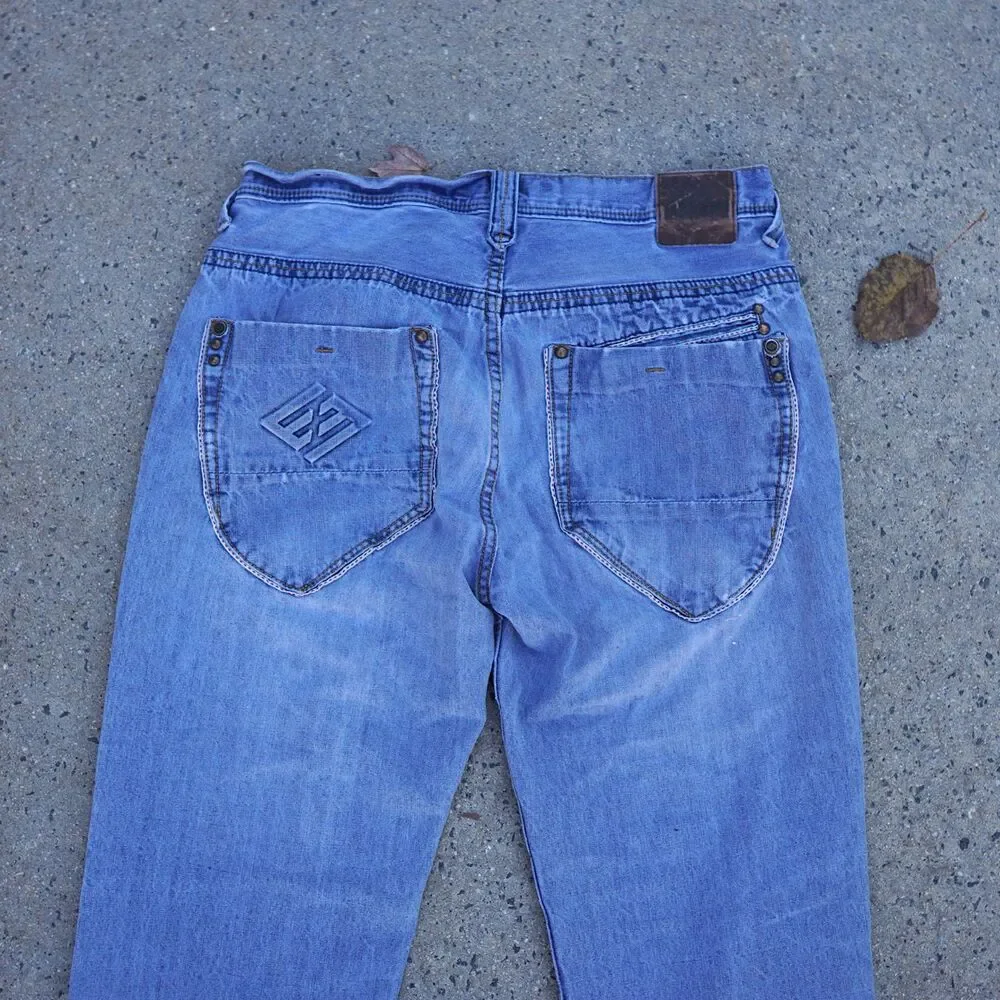 Vintage Enyce Jeans W34 Straight Leg Y2K Streetwear 100% Cotton Embroidered